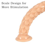 16.5 Inch Long Anal Butt Plug Sex Toy - Dragon Scale Dildo Butt Plug Anus Dilator Prostate Massage Long Anal Sex Toy With Strong Suction Cup For Men Women Lover (Skin)