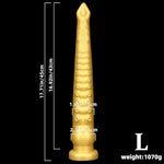 23In/59Cm Gold Silicone Super Long Xxl Octopus Tentacle Anal Plug Dildo, Realistic Huge Animal Dildos Butt Plug With Suction Cop Sex Toys Prostate Stimulator For Adult Male Female Couple (L)