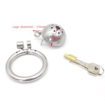 Chastity Device Cock Cage Stainless Steel Chastity Cage With Key Small 3D Penis Cage Porous & Breathable Bondage Cock Cage Adult Sex Toys For Male (40Mm)