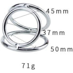 Metal Penis Ring, Triple Cock Ring Penis Loop Sex Toy For Men, L