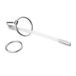 Flexible Hollow Urethral Plug, 4.13 Inch Urethral Sounding Urethral Dilator Penis Plug With Cock Rings Sex Toy For Men
