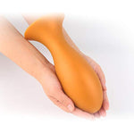 Butt Plug Anal Training Kit With Strong Suction Cup Prostate Massager Comfortable Soft Silicone Anal Plugs For Beginners Advanced Players (L) Gold