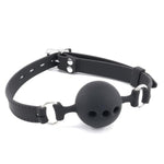 Breathable Silicone Bondage Gag For Sex Games - Women And Men'S Bondage Toys Open Mouth Silicone Sex Ball Gags Muzzle - Silicone Sex Toys Sm Bite Gags For Bondage Restraints (Black, Medium)
