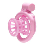 Nylon Fish-Trap-Shaped Negative Chastity Cage, Small Waist Cylinder 3D Inverted Locked Cock Cage Male Set Sex Toy Adult Penis Bdsm Bondage Sissy Chastity Device For Men (Pink+ Cage Strap)