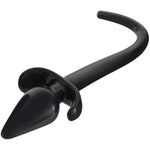 Anal Plug With Puppy Dog Tail, Anal Dilator Trainer Butt Plug Sex Toy For G-Spot Anal Clitoral Stimulation, Flexible Soft Prostate Massager Masturbator For Women Men Couple Cosplay Roleplay(9In,Black)