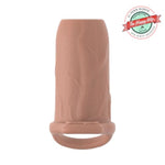 Large Penis Sleeve With Clit Stimulating Grind Pad | Open-Ended Girth Enhancer For Men, Women & Couples | Cock Sheath For Increased Sensitivity & Sexual Pleasure | Nude Color 5" X 2.5"