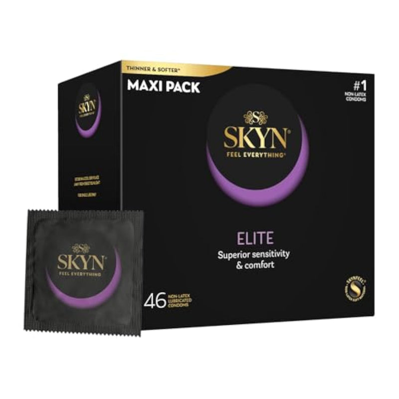 Elite – 46 Count – Ultra-Thin, Lubricated Latex-Free Condoms