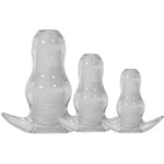 3Pcs/Sets Butt Plug Douche Enema Anal Dilator Peekers Hollow Anal Plug (Transparent)