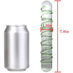 Double Ended Crystal Dildo Butt Plug - Glass Pleasure Wand With Raised Swirl Texture - 7 Inch G Spot Stimulator For Men Women
