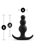 Anal Adventures Platinum Beaded Silicone Butt Plug - Flared Base For Safety Comfort & Wearability - Designed For Anal & Prostate Play - Increased Bead Sizes - Smooth Sex Toy