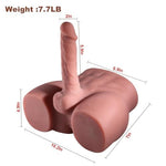 Brown Male Sex Doll with Flexible Dildo,Realistic Thick Dildo for Women Men Gay Couple,10.2x7.1 inch,7.7lb