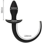 Silicone Anal Plug Fox Tail For Beginners Waterproof Smooth Touch Anal Sex Toys Beads For Women Men(Black)