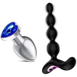 Vibrating Anal Beads + Luxury Metal Anal Butt Plug
