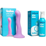 Hello Pretty Big Dil Bundle - Includes Natural Aloe Lube 3.3 Fl Oz And Pretty Big Dil - Harness-Compatible Dildo For Women And Ph Balanced Personal Lubricant For Her