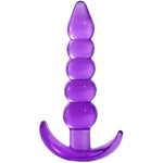 Super Soft Anal Plug Sex Toys Silicone Anal Plug,Anal Beads Silicone Butt Plug With Thin Neck & 5 Gradual Beads & Curved Base Butt Plug G-Spot Stimulation Sex Toy For Women Men Couple(Purple)