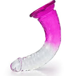 Soft Realistic Mini Dildo Vaginal Anal Stimulation Adult Sex Toys With Powerful Suction Cups, Purplegradient G-Spot Penis Suitable For Bed Games Female Pleasure (Medium)