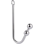 Anal Hook, Stainless Steel Double Balls Rope Hook With Ring, Bondage Fetish Sex Toy For Unisex Adult