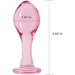 Glass Anal Butt Plug Sex Toys Pink Crystal Anal Trainer Anal Toys Anal Expander Training Anal Plug Anal Sex Toy For Men Women Couples Beginner Butt Plug Anal Dildo (S)