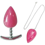 2 Pcs Anal Plug Set Stainless Steel Fetish Bondage Sex Toys Chain Anal Expander With Flared Base For Men Women Prostate Massage (Pink)