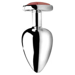 Authentic Red Jasper Gemstone Heart Anal Plug - Medium