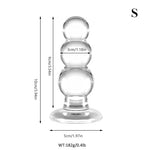 Glass Anal Beads,3.9 Inch Small Butt Plug with Bottom,Anal Sex Toys for Men Women Gay