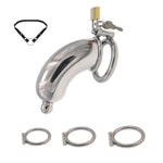 Long Cylindrical Chastity Cage Male With 3 Different Sized Carabiners And 1 Removable Dilator Stainless Steel Cock Cage Sm Bondage Fetish Sex Toys
