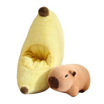 Cute Banana Capybara Plush - 13.7'' Kawaii Capybara Stuffed Animal Soft Stuffed Banana Food Plushie Pillow Doll