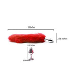 Ooiixx Sexy Fox Tail Cosplay Anal Plug Anal Butt Plug Adult Sex Toys for Women Men Couple Stainless Steel Anal Plug (Red)