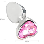 Metal Anal Plug, Tapered Butt Plug With Heart Base Anal Trainer For Prostate Massage G-Spot Stimulation Adult Sex Toys For Men Women Couples (S)