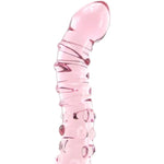 Icicles No 55 Curved Glass Dildo With Lube 1Oz | G-Spot Dildo | Double Ended | Prostate Massager | Glass Sex Toys