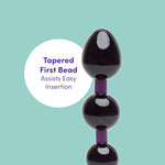 Purple Anal Beads With Finger Loop - Beginner Friendly - 6.5 Inch