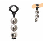 Metal Ball Cock Ring Adjustable Penis Stretcher Scrotal Pendant Weight Bearing Ring Male Penis Extender Chastity Device Sex Toys For Men (25Mm,Three Balls)