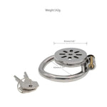 Flat Chastity Cage With Catheter Male Sex Toys Metal Chastity Device Penis Cage With Concealed Lock And 2 Keys Breathable Cock Cage For Bondage Of Man'S Penis Stainless Steel Bondage Gear (1.77In,B)