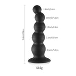 9.4 Inch Silicone Anal Trainer with Suction Cup and 5 Gradually Increasing Beads for HandsFree Play