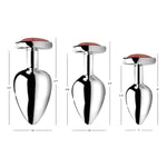 Authentic Red Jasper Gemstone Heart Anal Plug - Medium