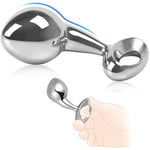 Stainless Steel Anal Plug Anus Stretcher Butt Plug With Ring Handle Prostate Massager G-Spot Stimulation Adult Sex Toys For Men Women Couple Beginner (S)