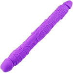 16.5 * 1.5 Inch Purple Double-Ended Extra Large Dildo Silicone Realistic Dildo With Veins And Dual-Head Glans Adult Big Toy, Flexible Super Long Dildo Lesbian, Anal G-Spot Stimulation Toy For Couples