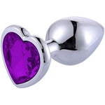 Anal Butt Plug Trainer Kit 3 Pcs Metal Butt Plugs Heart Shaped Jewelry Anal Sex Trainer Sex Toys Unisex Valentine'S/Birthday Gift For Beginners Advanced Users (Deep Purple)