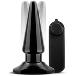 - Basic 4 Inch Vibrating Anal Plug - Tapered For Comfort - 1.25Max Width - Remote Controlled Tunable Vibrations - Anal Sex Toys For Women Men Couples - Black