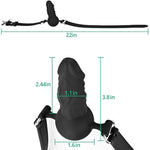 Mouth Ball Gag Wear Adjustable Dildo Penis & Skin-Friendly Silicone Handcuff
