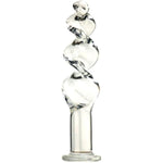 Crystal Glass Threaded Dildos With Realistic Penis Spiral G-Spot Anal Butt Plug,Thread Glass Anal Dildo Anal Plug Glass Anal Plug Hot & Cold Stimulate Anal Trainer Anal Toy For Men Women