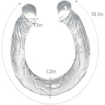 18.1 Inch Super Long Realistic Double-Ended Dildo Transparent Double Sided Dildos Anal Long Dildo Soft And Flexible Double Dildo Double Dong Realistic Dildos For Couple Men Women Penis