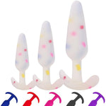 Anal Butt Plug Training Kit – 3 Sizes (Small, Medium, Large), Silicone, Waterproof, Flexible & Body-Safe, Beginner To Advanced Butt Plug Trainer Set (Confetti)