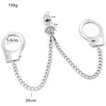 Handcuff Anal Plug Butt Bondage Metal Restraint Fetish Sm Bdsm Adult Sex Toy Long Chains Stainless Steel For Couples And Lover