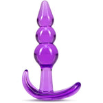 B Yours Triple Beaded See Through Soft Flexible Easy Insertion Comfortable Butt Plug - 3 1/4 Inch Anchor Base Fragrance Free Easy To Clean Adult Toys - Sex Toy