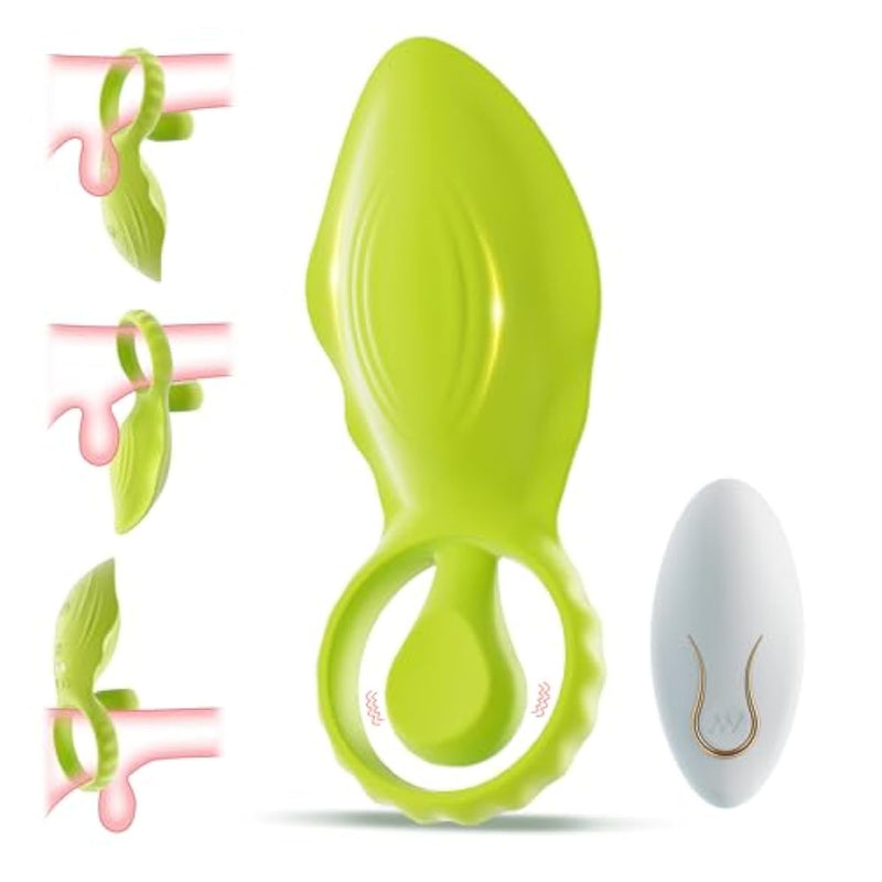 Vibrating Cock Ring With Adjustable Beads,Silicone Penis Ring Vibrator For Couples Clitoral Perineum Stimulator,10 Vibration Modes For Enhanced Pleasure & Male Erection,Adult Sex Toys For Men