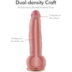 8.9" Dual-Density Silicone Dildo, 7” Insertable Realistic Penis With Kliclok System, Anal Plug For Men And Women, Hands-Free Play Soft Sex Toy - M Size Pudi, Beginner Series