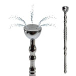 Penis Plug - Hollow Metal Sounding Rod Sex Toys - Catheters & Sounds Urethral Plug Stainless Steel Urethral Sound Urethral Dilator With Water Spray (Sprinkler)