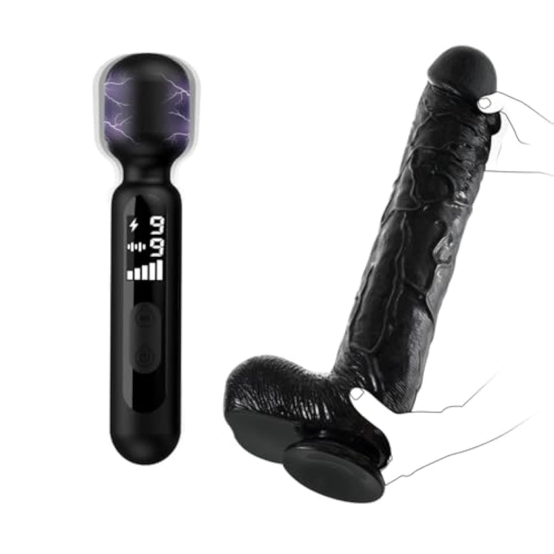 20.3 Inch Extra Large Long Dildo + Electric Shock Wand Vibrator