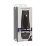 Doc Johnson Main Squeeze - The Original Pussy - Squeeze Plate for Precise Pressure - Twist End Cap to Control Suction - Discreet Premium Stroker - Male Masturbator - Chocolate